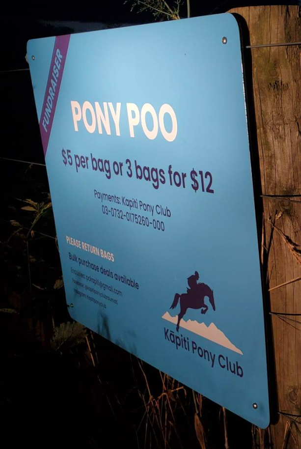Pony Poo fundraiser sign